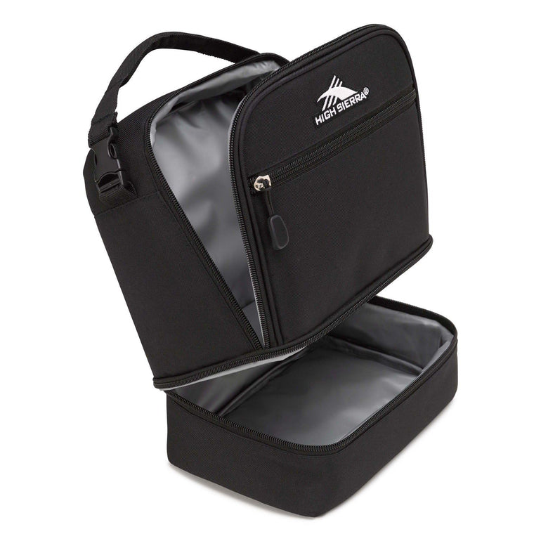 High Sierra Lunch Bag Black High Sierra Stacked Compartment Lunch Bag - Black