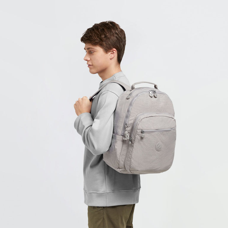 Kipling Backpacks Grey Gris Kipling Seoul Large 15" Laptop Backpack - Grey Gris