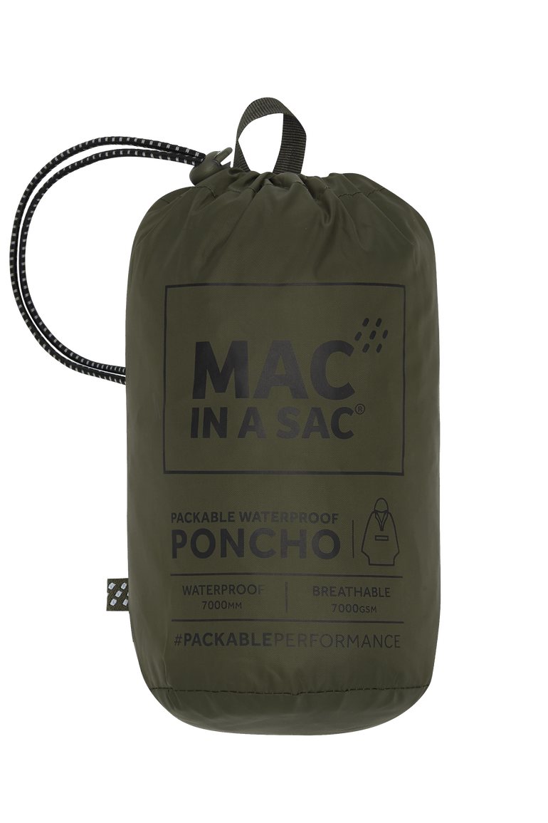 Mac In A Sac Apparel One Size Mac In A Sac Packable Waterproof Unisex Poncho - Khaki