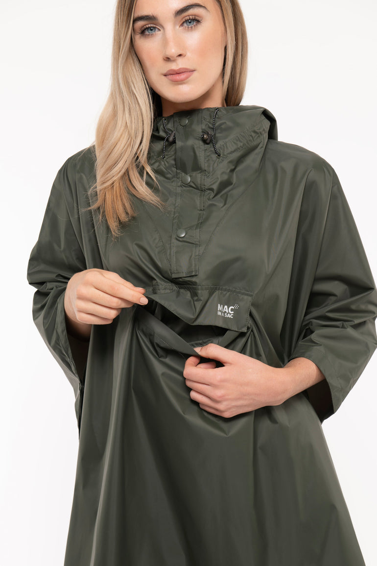 Mac In A Sac Apparel One Size Mac In A Sac Packable Waterproof Unisex Poncho - Khaki
