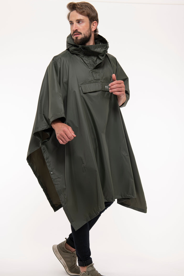 Mac In A Sac Apparel One Size Mac In A Sac Packable Waterproof Unisex Poncho - Khaki