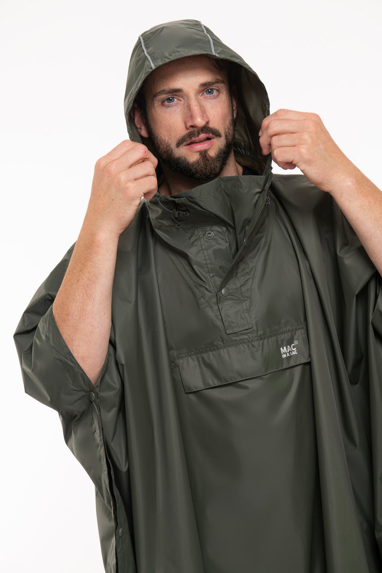 Mac In A Sac Apparel One Size Mac In A Sac Packable Waterproof Unisex Poncho - Khaki