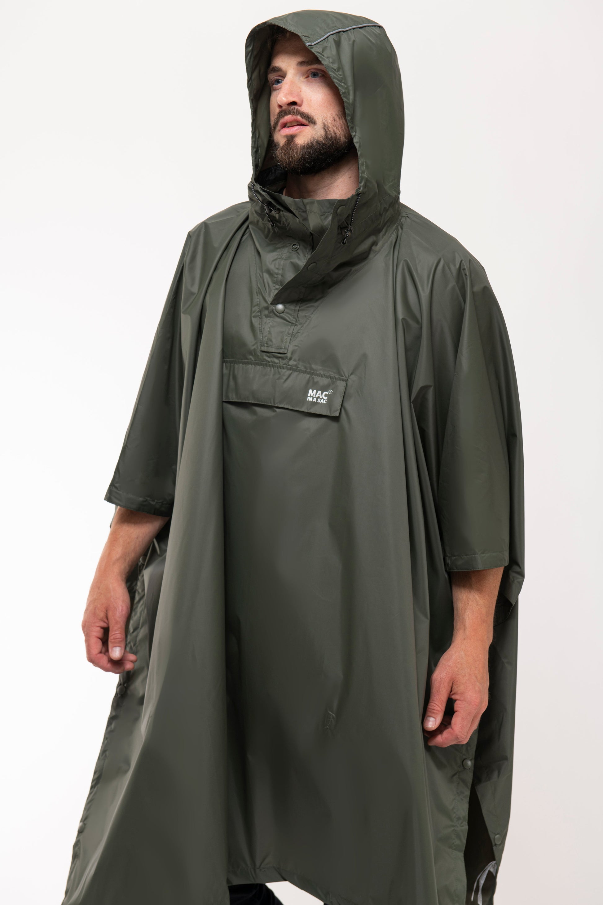 Mac In A Sac Apparel One Size Mac In A Sac Packable Waterproof Unisex Poncho - Khaki