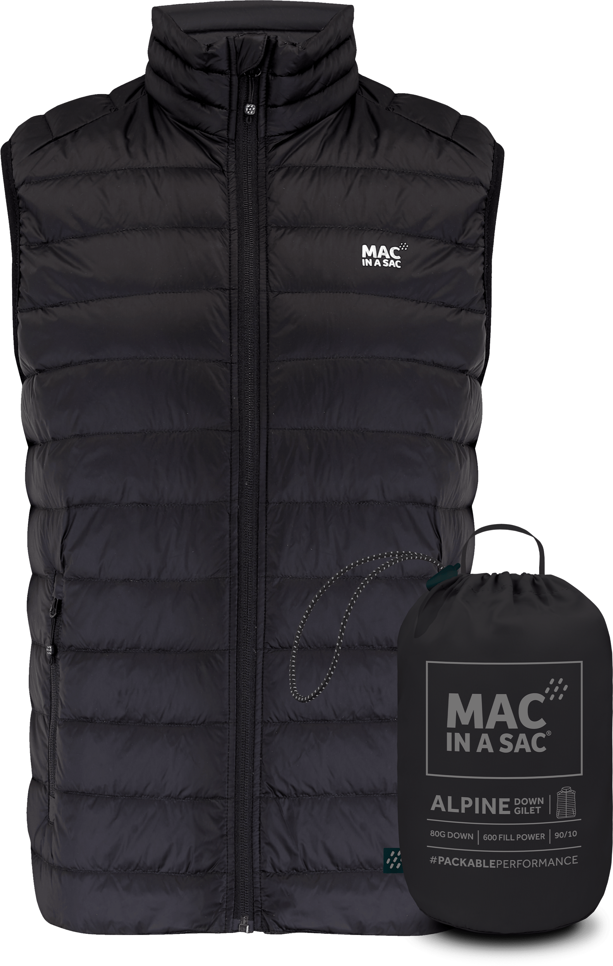 Mac In A Sac Apparel X Small Mac In A Sac Alpine Down Gilet (Men's) - Jet Black