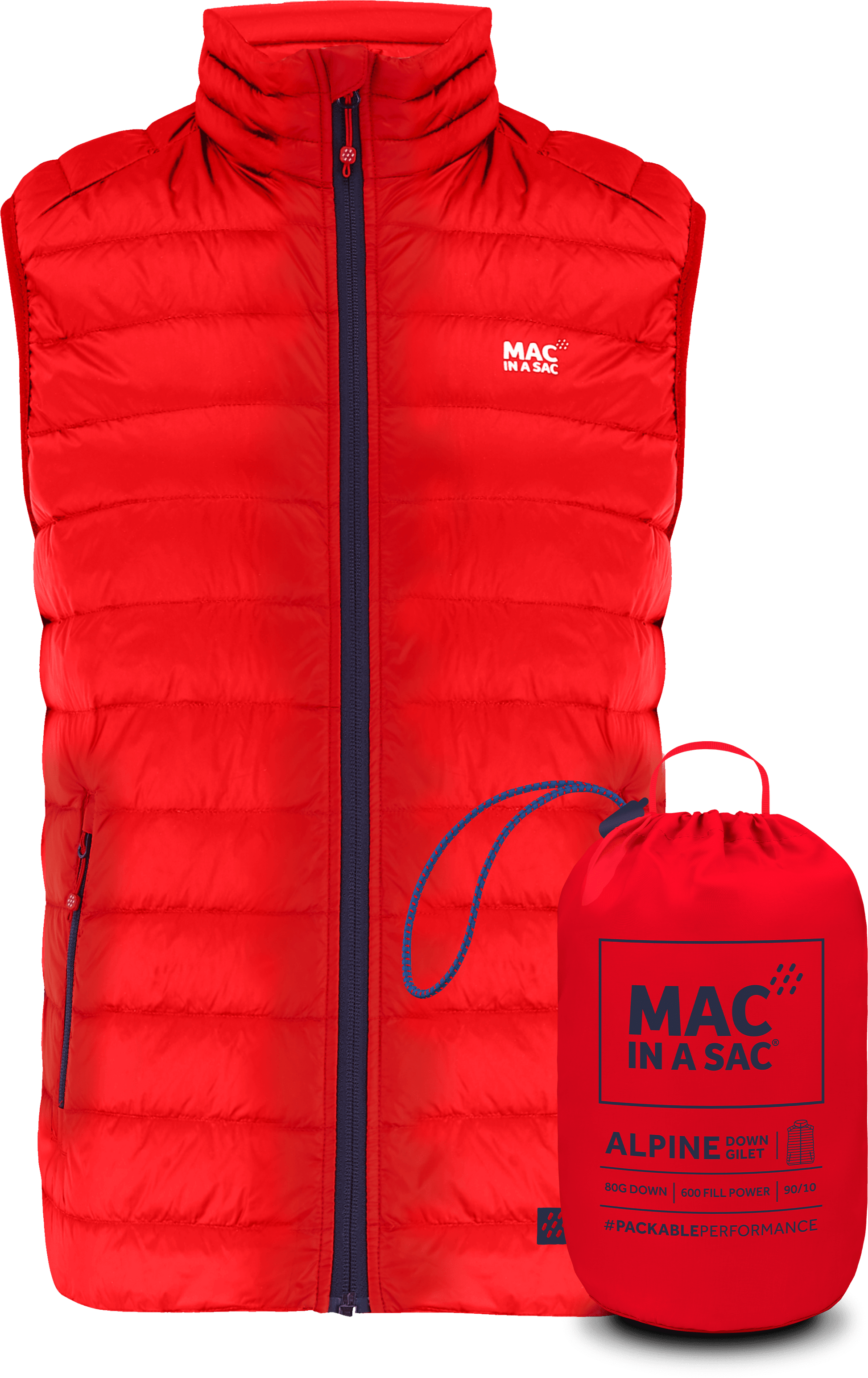 Mac In A Sac Apparel X Small Mac In A Sac Alpine Down Gilet (Men's) - Red