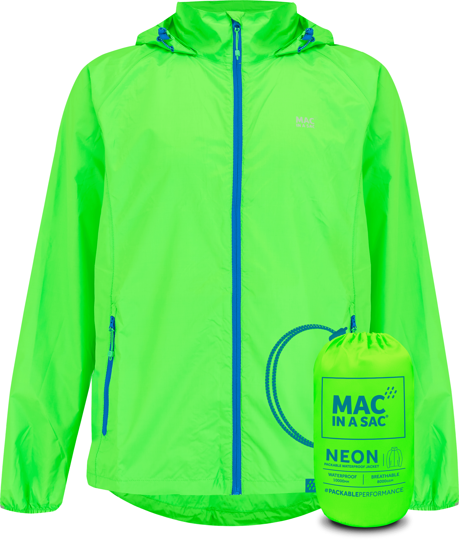 Mac In A Sac Apparel X Small Mac In A Sac NEON 2 Jacket - Neon Green