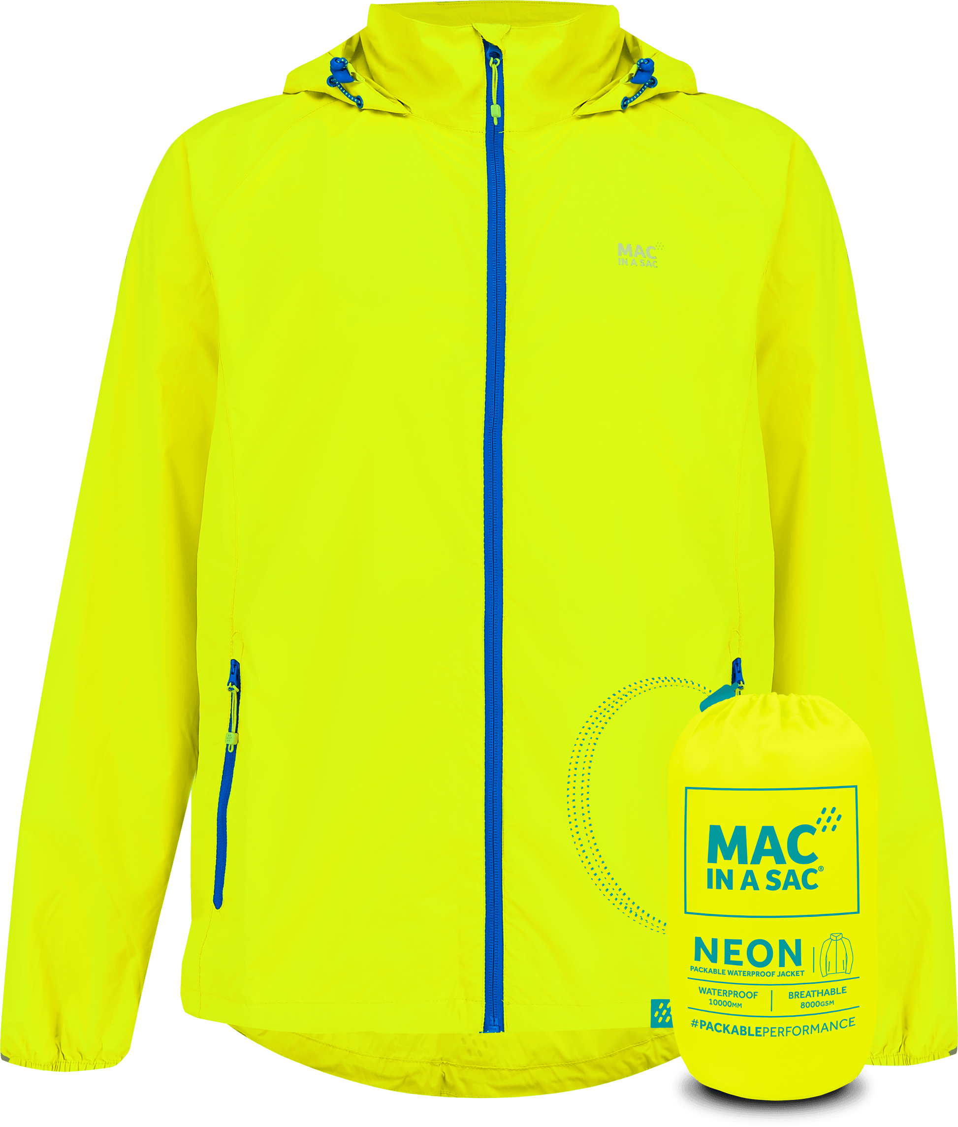 Mac In A Sac Apparel X Small Mac In A Sac NEON 2 Jacket - Neon Yellow