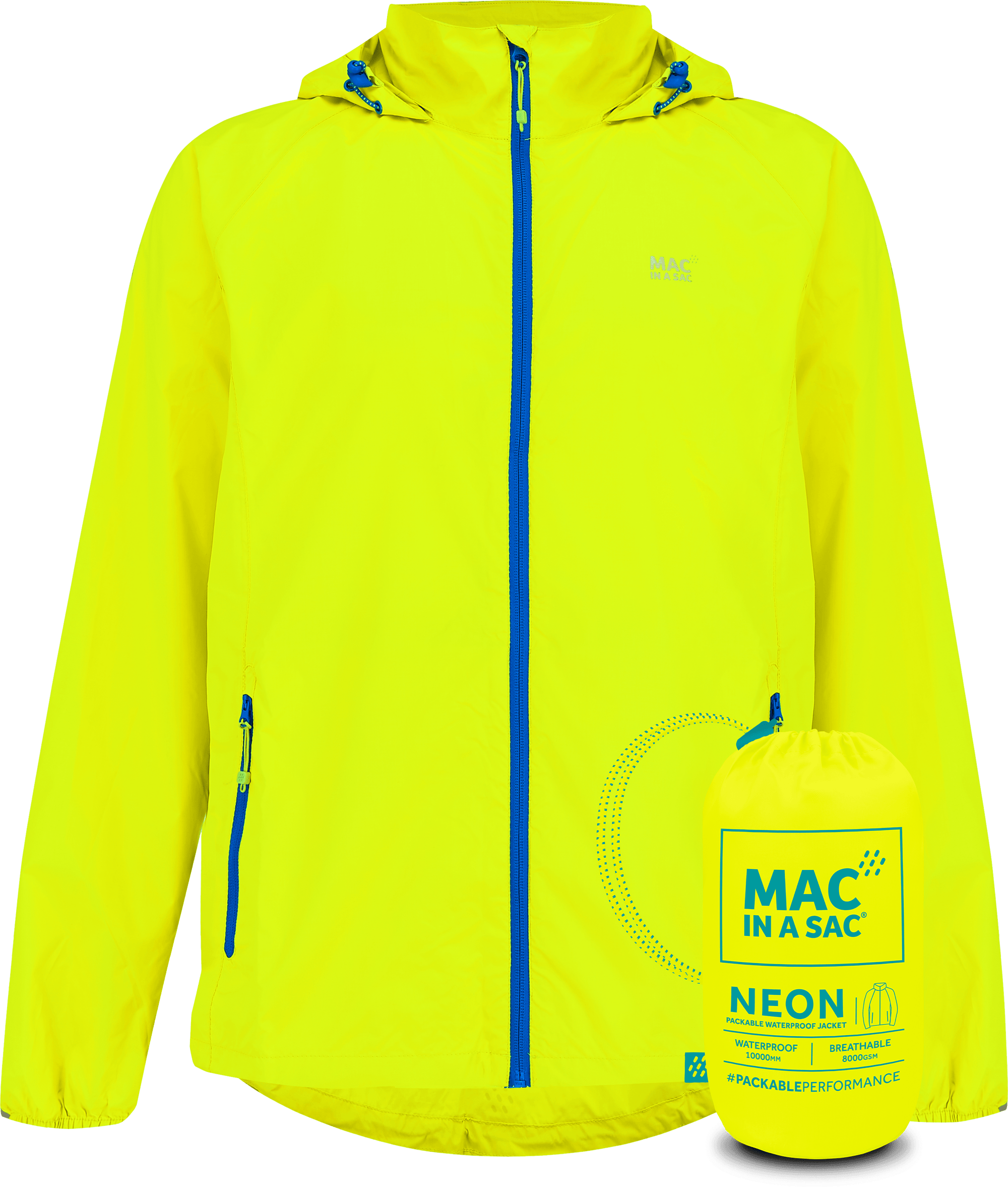 Mac In A Sac Apparel X Small Mac In A Sac NEON 2 Jacket - Neon Yellow