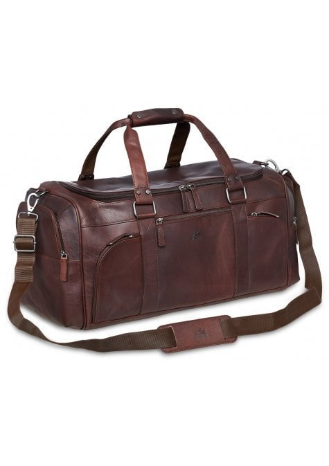 Mancini Duffles Brown Mancini Buffalo Collection Leather Duffle Bag