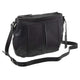 Mancini Handbags Black Mancini Pebbled Scarlet Leather Crossbody Hobo Bag
