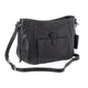 Mancini Handbags Black Mancini Pebbled Sophia Leather Crossbody Bag