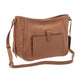 Mancini Handbags Camel Mancini Pebbled Sophia Leather Crossbody Bag