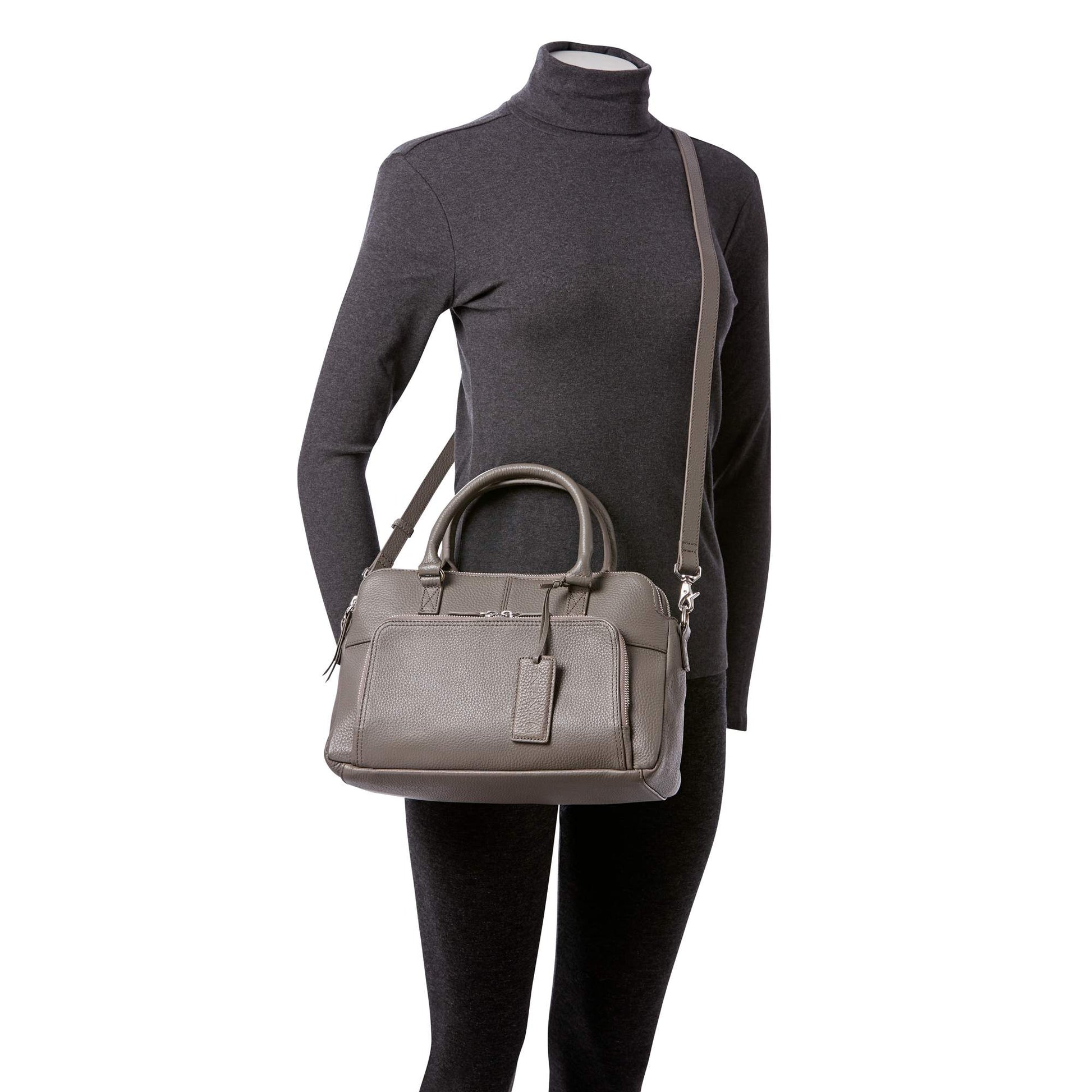 Mancini Handbags Mancini Pebbled Jennifer Leather Satchel Bag
