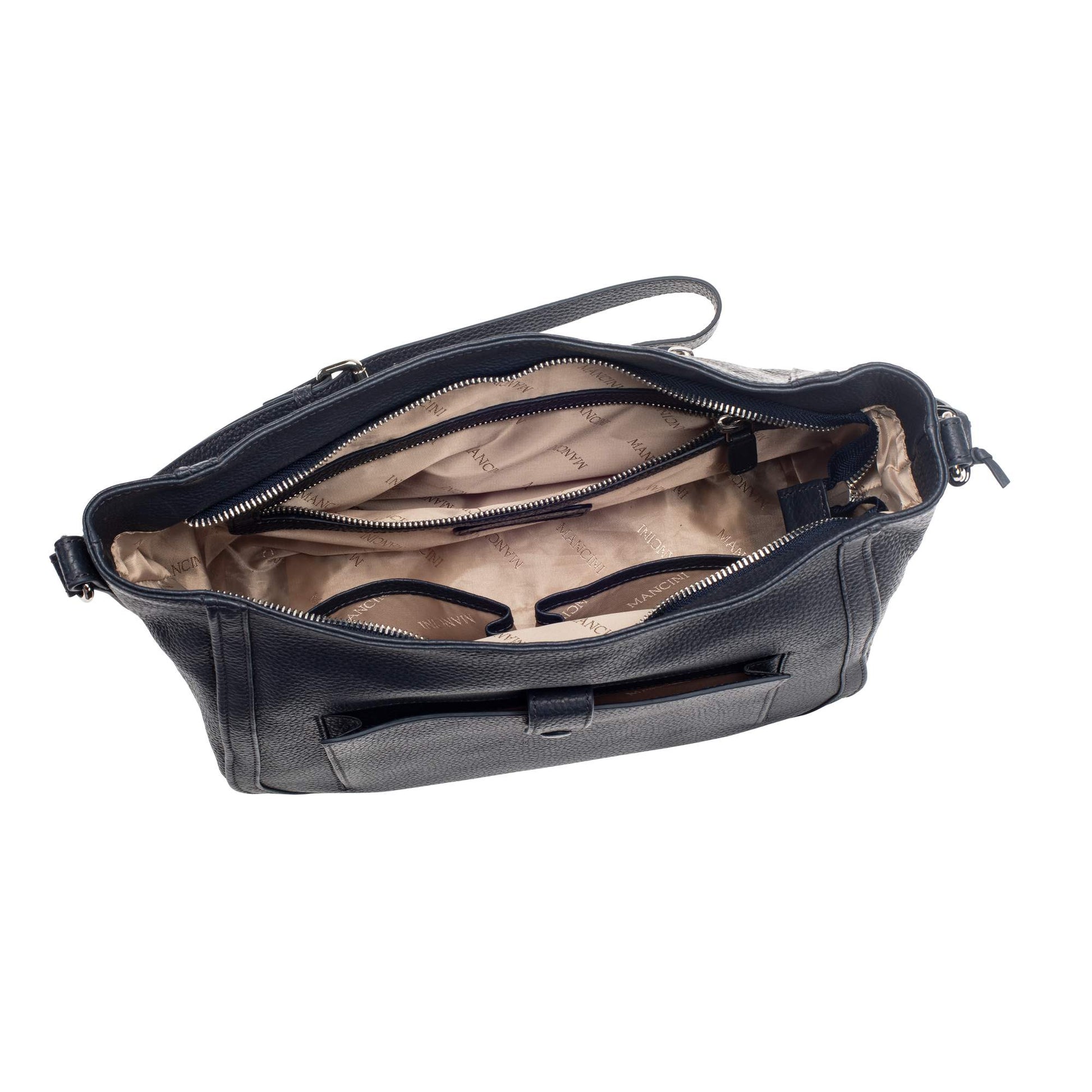 Mancini Handbags Mancini Pebbled Sophia Leather Crossbody Bag