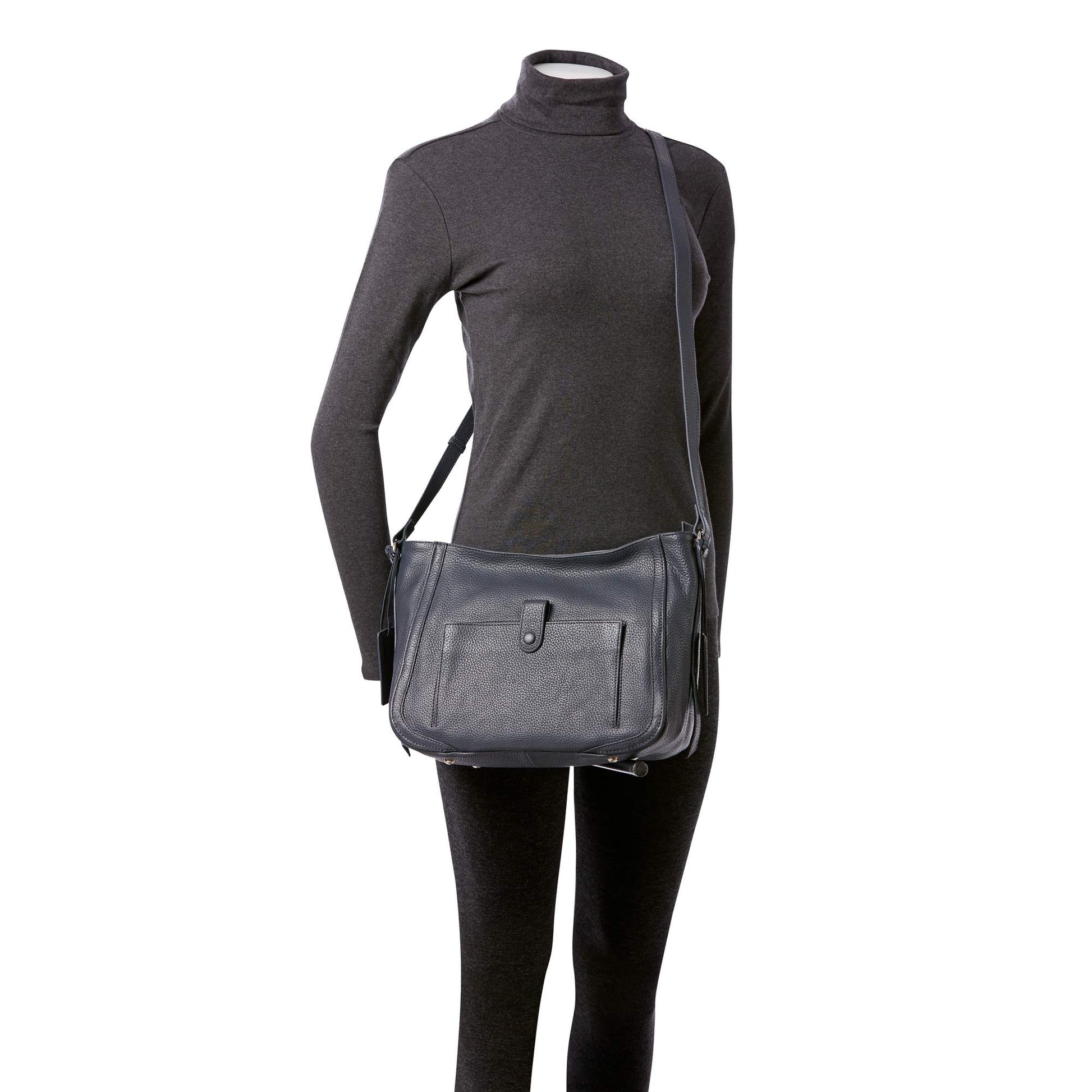 Mancini Handbags Mancini Pebbled Sophia Leather Crossbody Bag