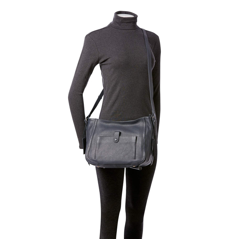 Mancini Handbags Mancini Pebbled Sophia Leather Crossbody Bag