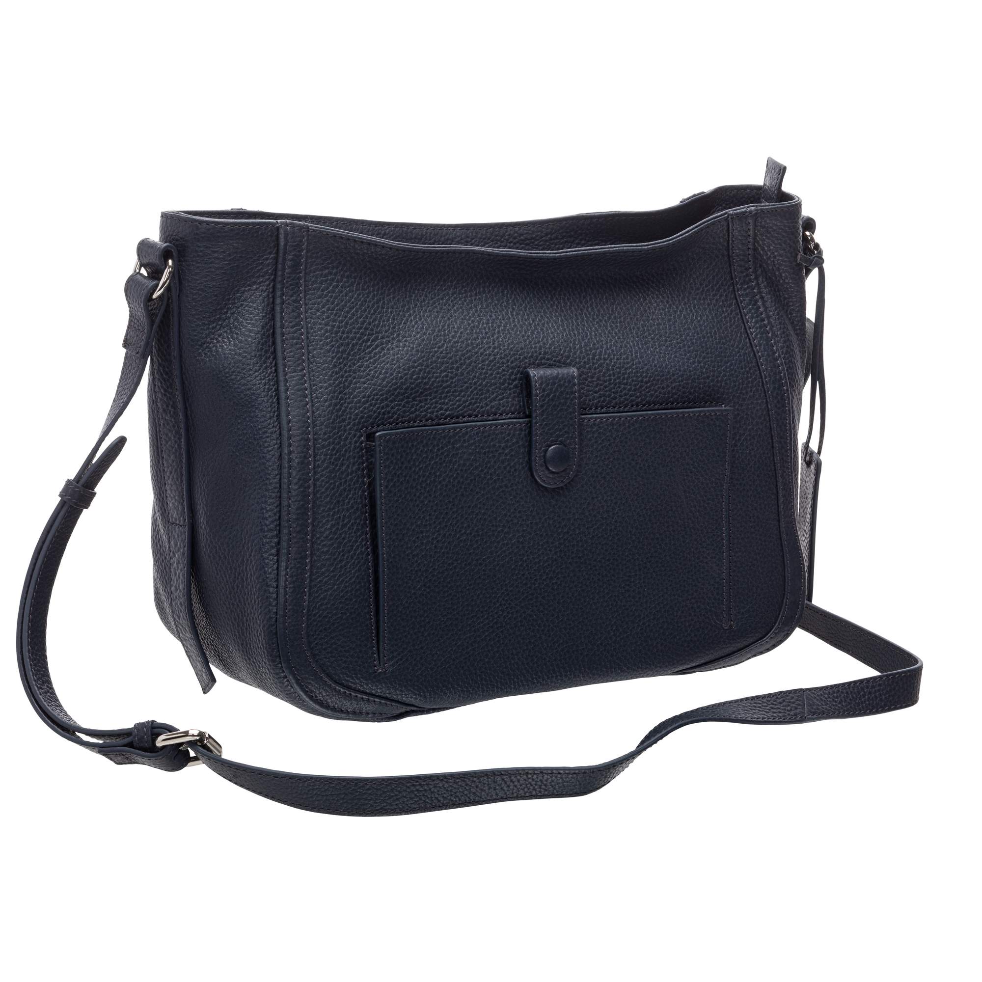 Mancini Handbags Navy Mancini Pebbled Sophia Leather Crossbody Bag