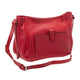 Mancini Handbags Red Mancini Pebbled Sophia Leather Crossbody Bag