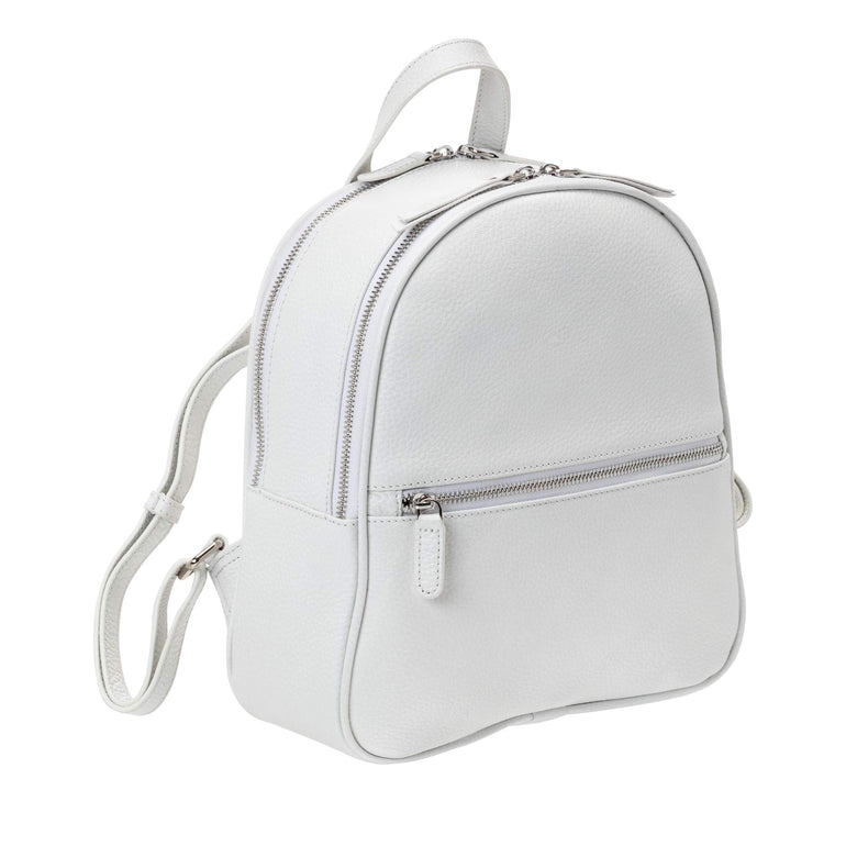 Mancini Handbags White Mancini Pebbled Audrey Backpack