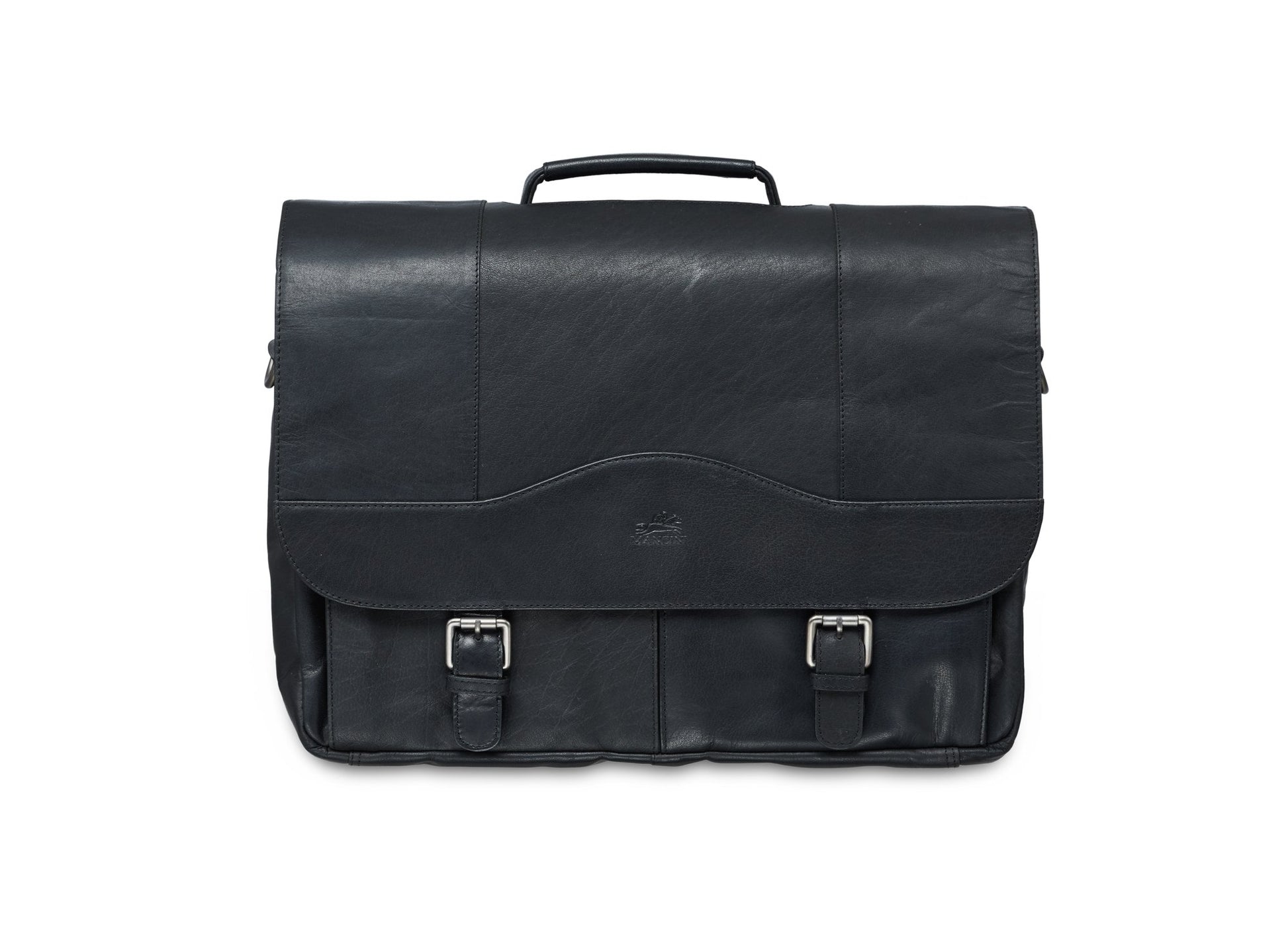 Mancini Laptop Briefcase Black Mancini BUFFALO Porthole Briefcase for 15.6'' Laptop / Tablet (RFID Blocking)