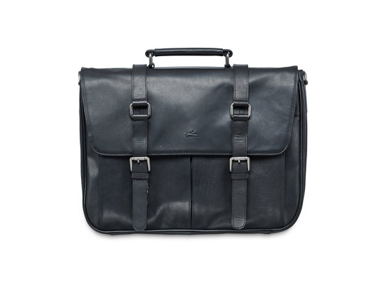Mancini Laptop Briefcase Black Mancini BUFFALO Single Compartment Briefcase for 15'' Laptop (RFID Blocking)