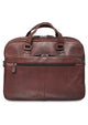 Mancini Laptop Briefcase Brown Mancini BUFFALO Expandable Double Compartment Briefcase for 15.6 Inch Laptop / Tablet