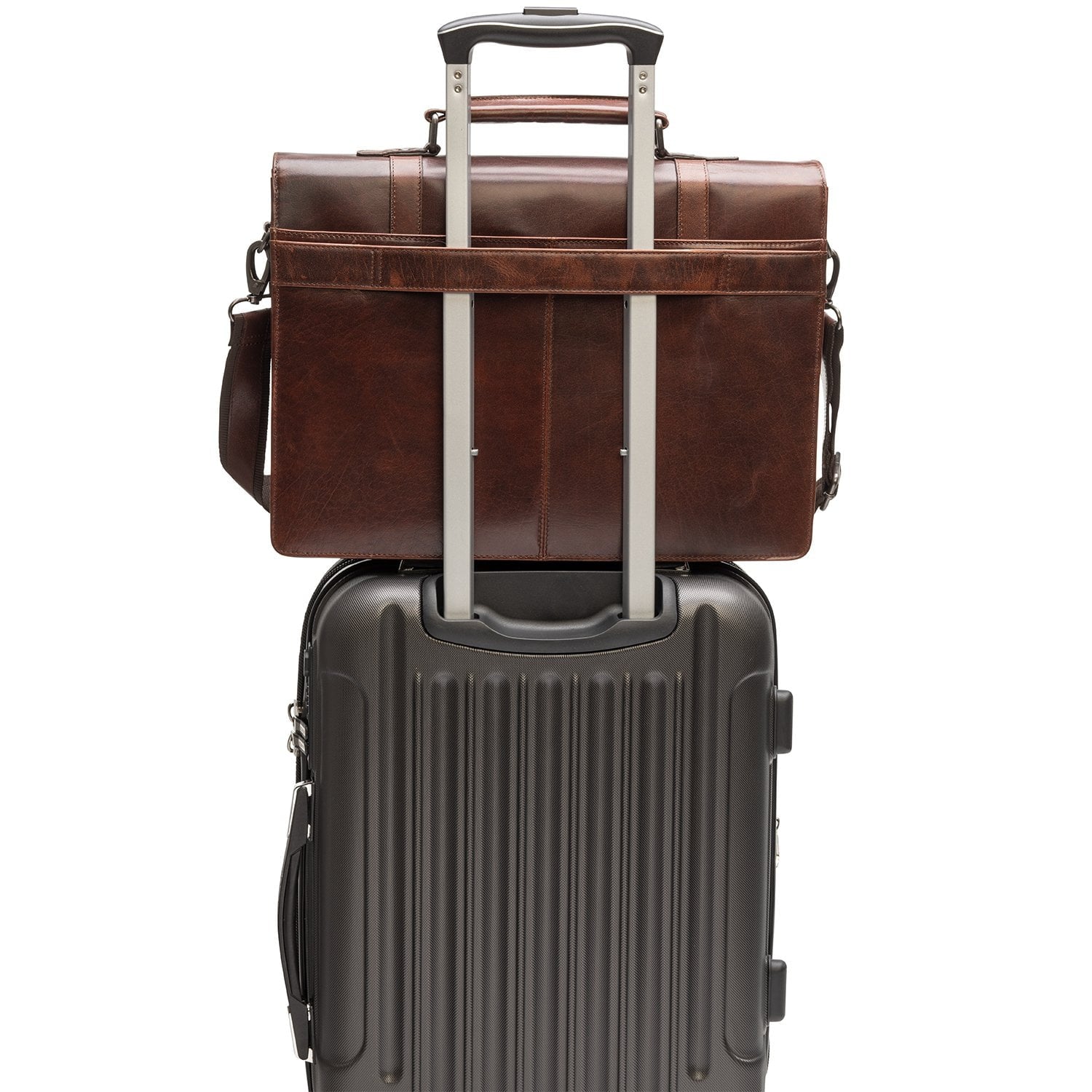 Mancini Laptop Briefcase Mancini BUFFALO Double Compartment Briefcase for 15.6” Laptop / Tablet