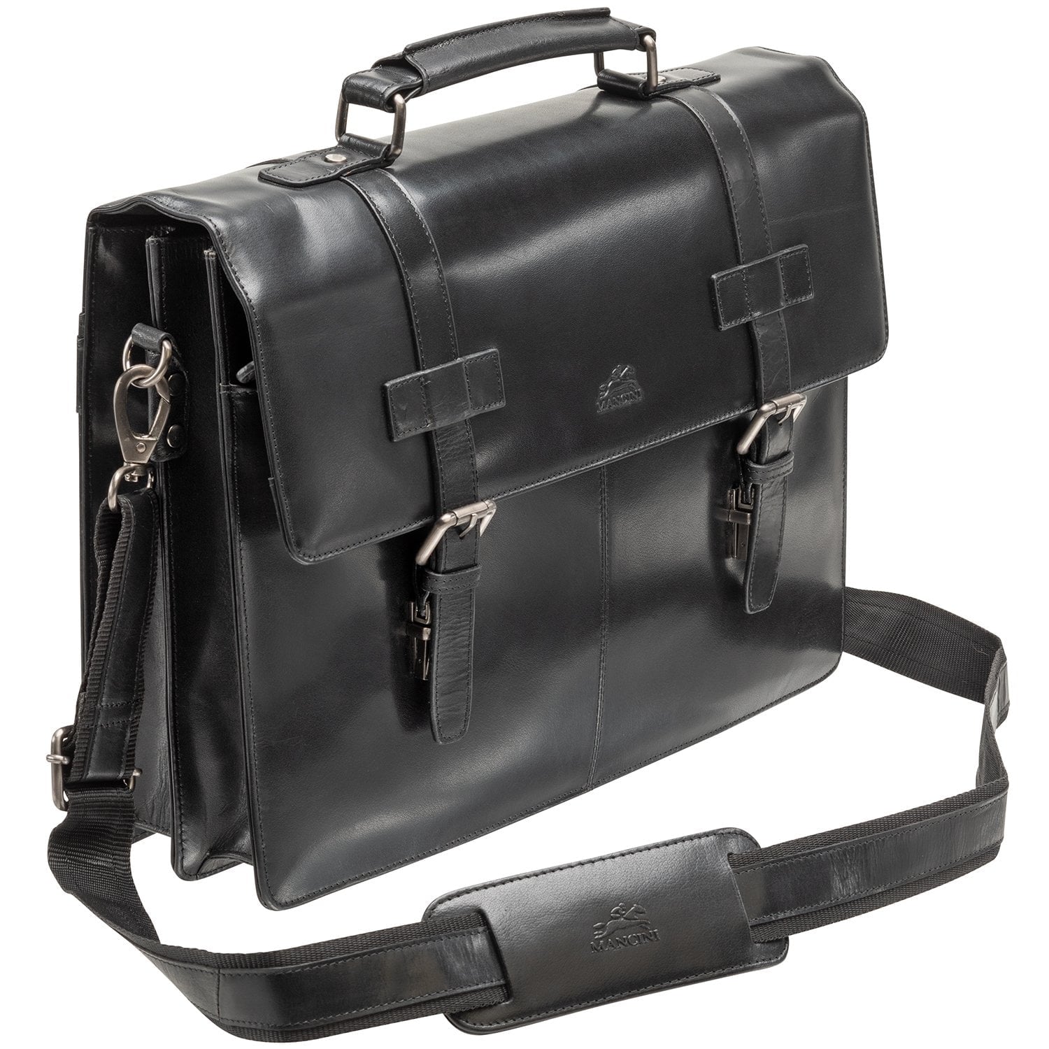 Mancini Laptop Briefcase Mancini BUFFALO Double Compartment Briefcase for 15.6” Laptop / Tablet
