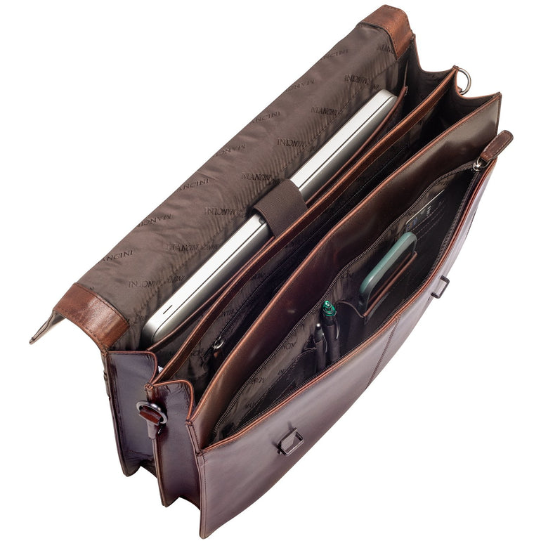 Mancini Laptop Briefcase Mancini BUFFALO Double Compartment Briefcase for 15.6” Laptop / Tablet
