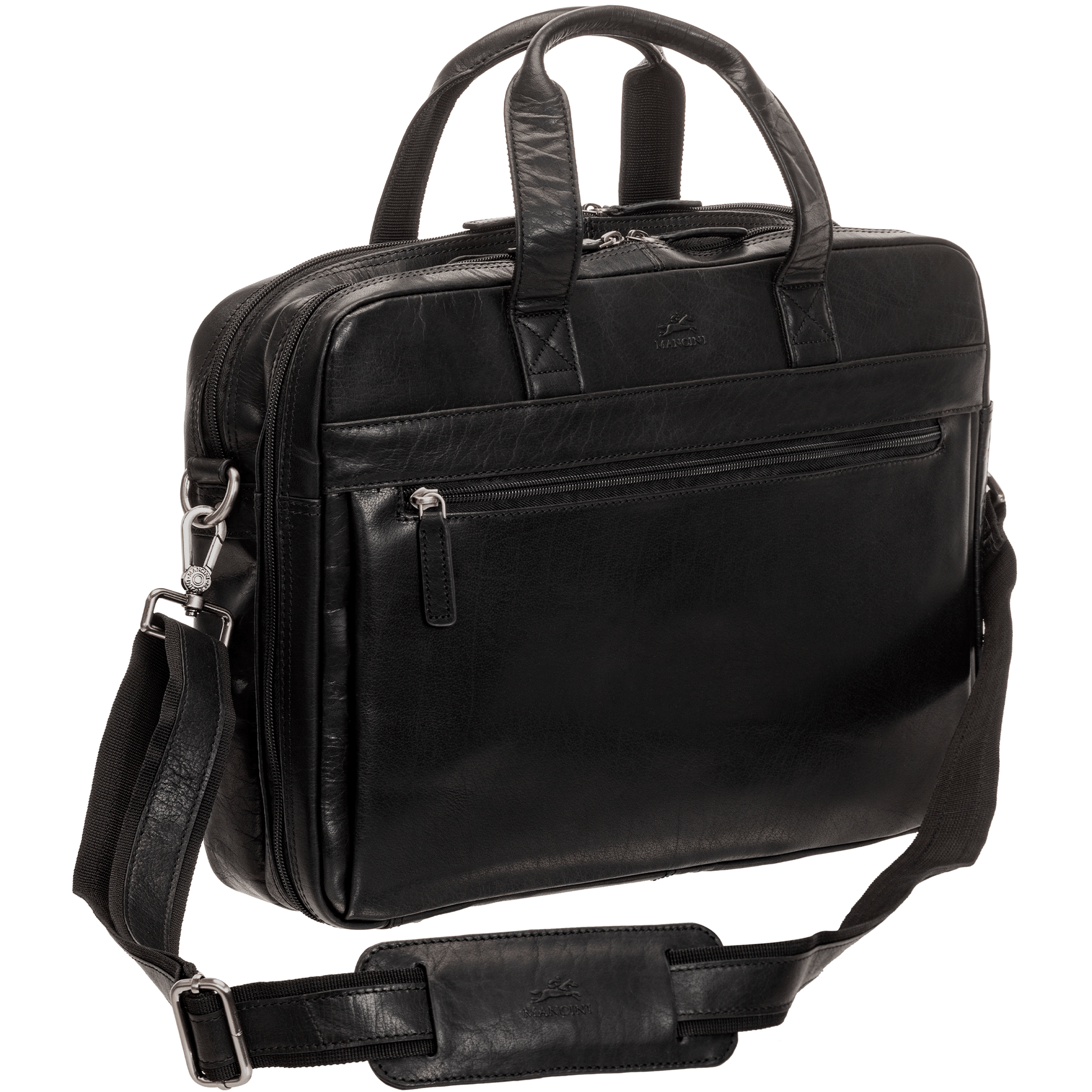 Mancini Laptop Briefcase Mancini BUFFALO Double Compartment Briefcase for Laptop and Tablet