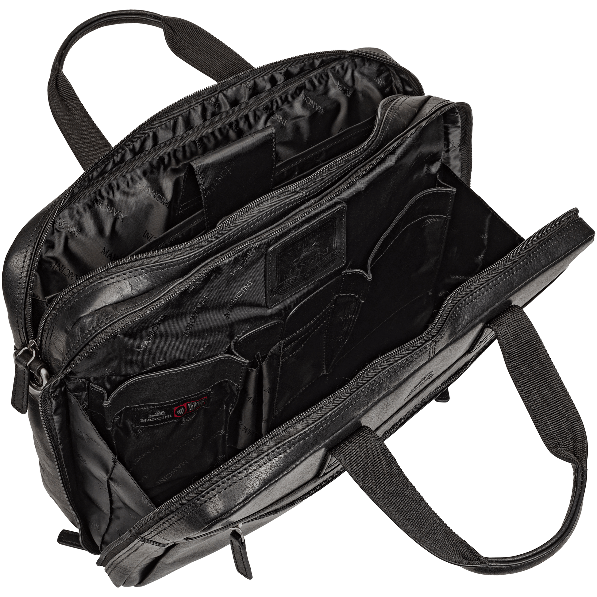 Mancini Laptop Briefcase Mancini BUFFALO Double Compartment Briefcase for Laptop and Tablet