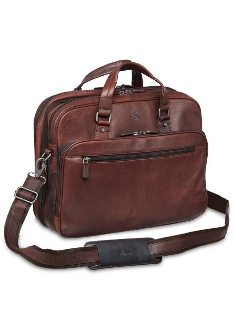 Mancini Laptop Briefcase Mancini BUFFALO Expandable Double Compartment Briefcase for 15.6 Inch Laptop / Tablet