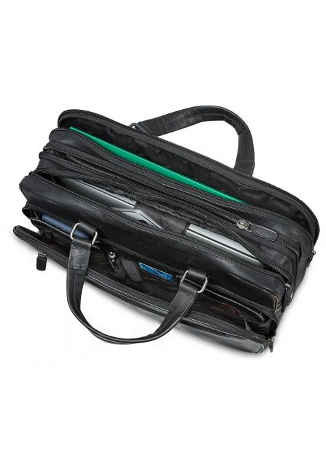 Mancini Laptop Briefcase Mancini BUFFALO Expandable Double Compartment Briefcase for 15.6 Inch Laptop / Tablet