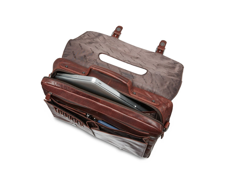 Mancini Laptop Briefcase Mancini BUFFALO Porthole Briefcase for 15.6'' Laptop / Tablet (RFID Blocking)