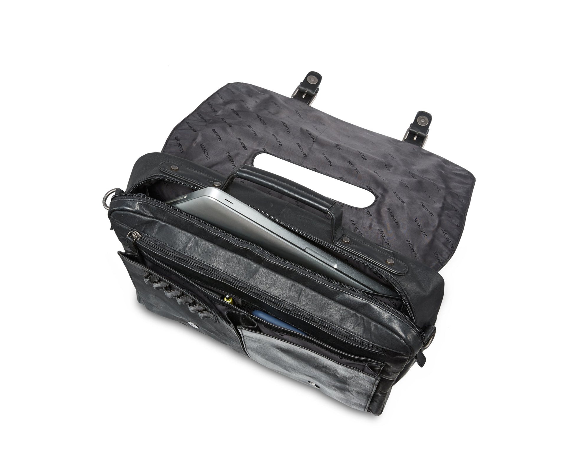 Mancini Laptop Briefcase Mancini BUFFALO Porthole Briefcase for 15.6'' Laptop / Tablet (RFID Blocking)