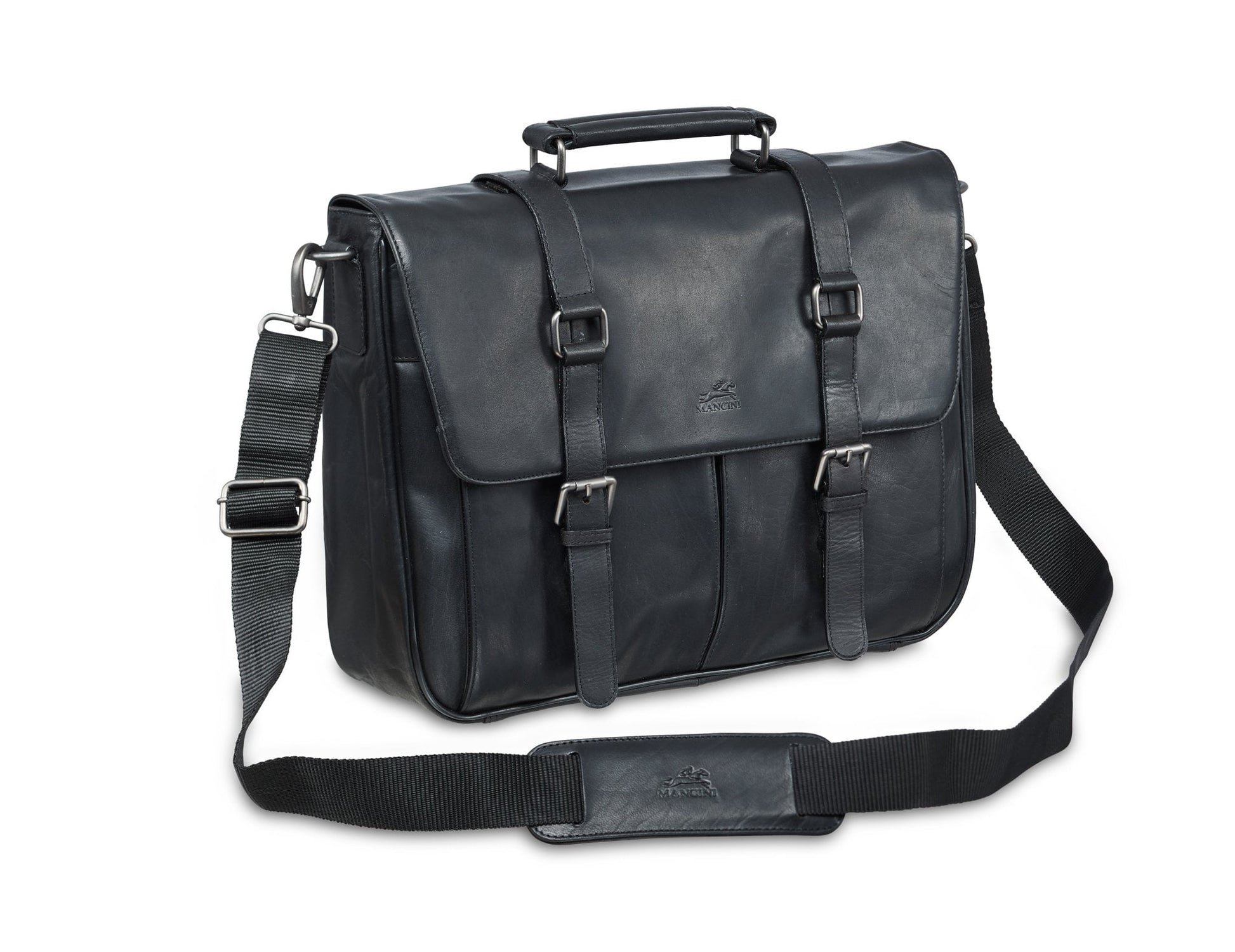 Mancini Laptop Briefcase Mancini BUFFALO Single Compartment Briefcase for 15'' Laptop (RFID Blocking)