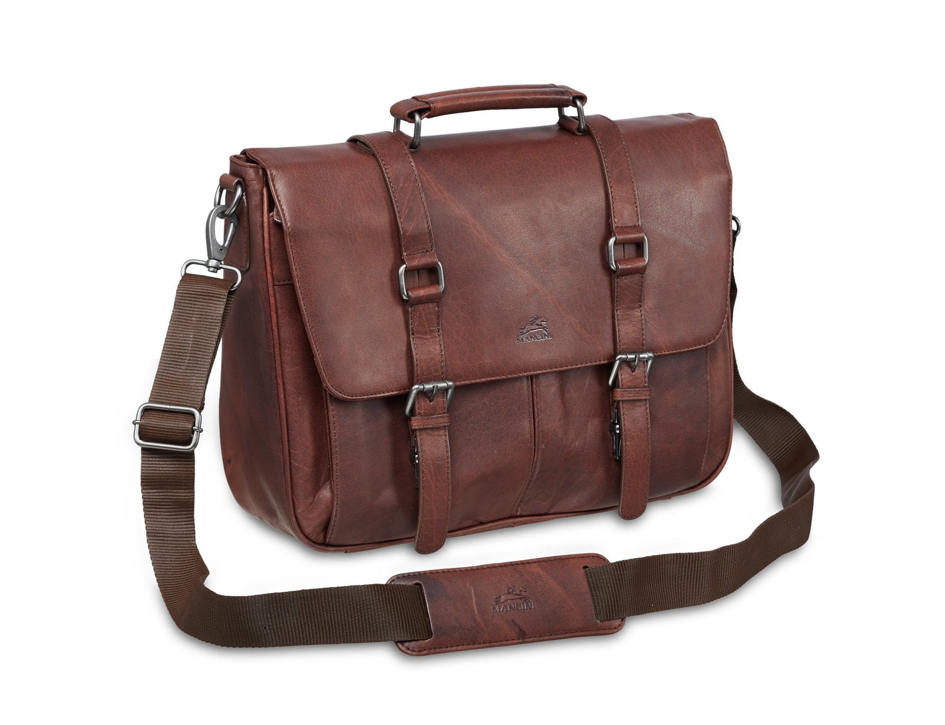 Mancini Laptop Briefcase Mancini BUFFALO Single Compartment Briefcase for 15'' Laptop (RFID Blocking)