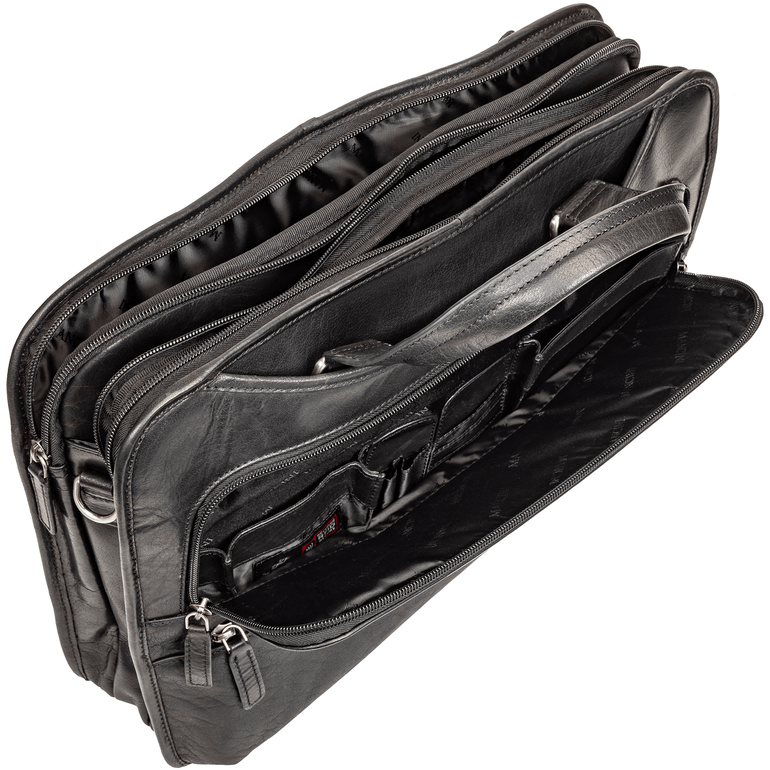 Mancini Laptop Briefcase Mancini BUFFALO Triple Compartment Briefcase for 15.6” Laptop / Tablet