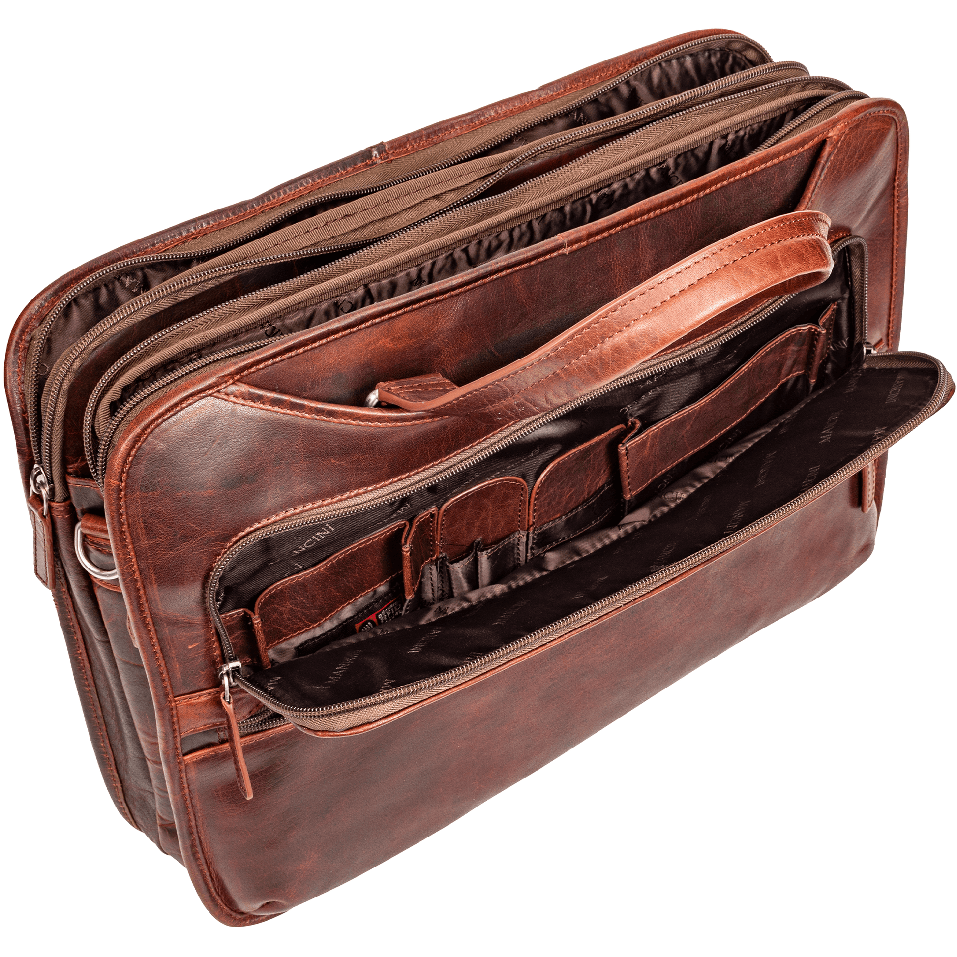 Mancini Laptop Briefcase Mancini BUFFALO Triple Compartment Briefcase for 15.6” Laptop / Tablet