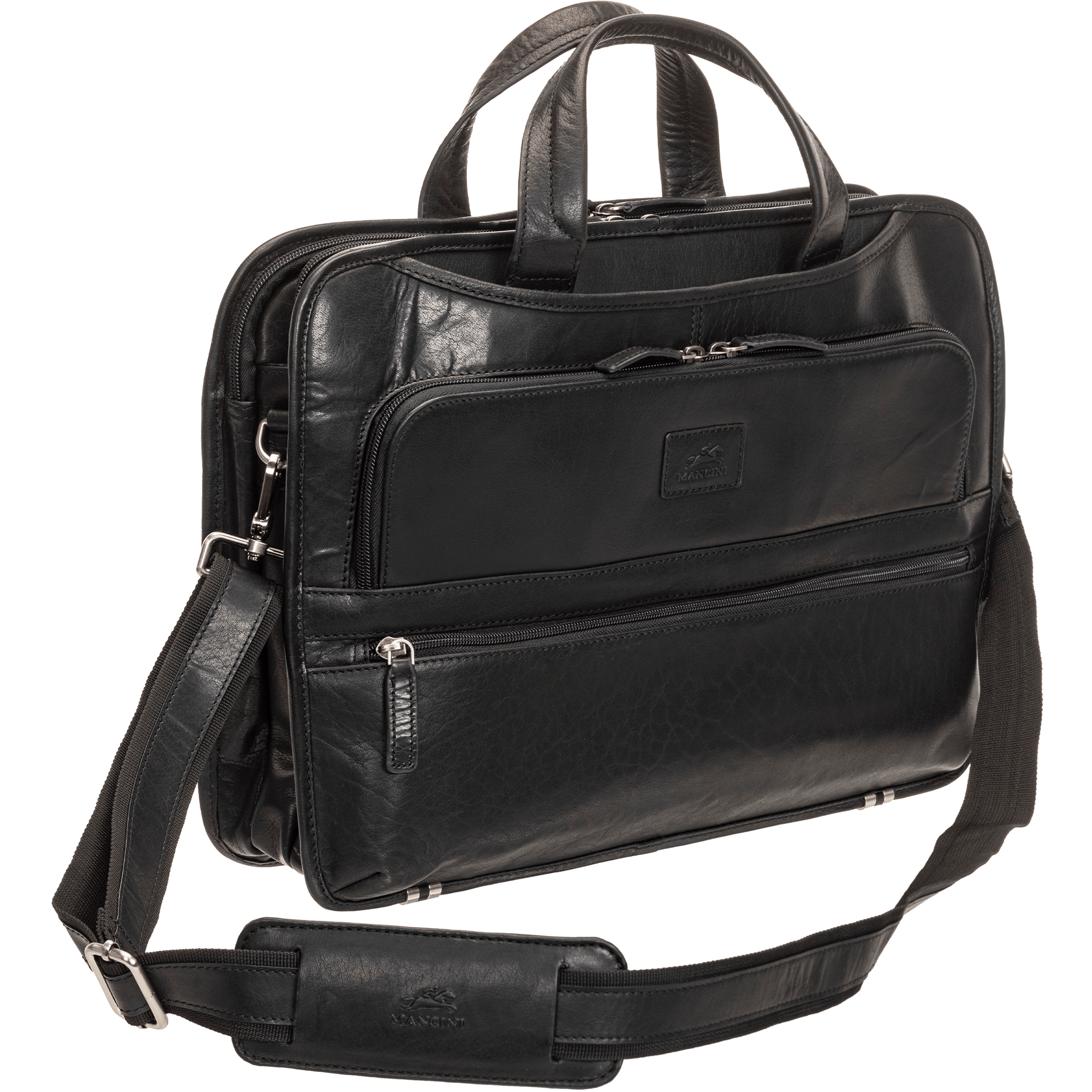 Mancini Laptop Briefcase Mancini BUFFALO Triple Compartment Briefcase for 15.6” Laptop / Tablet