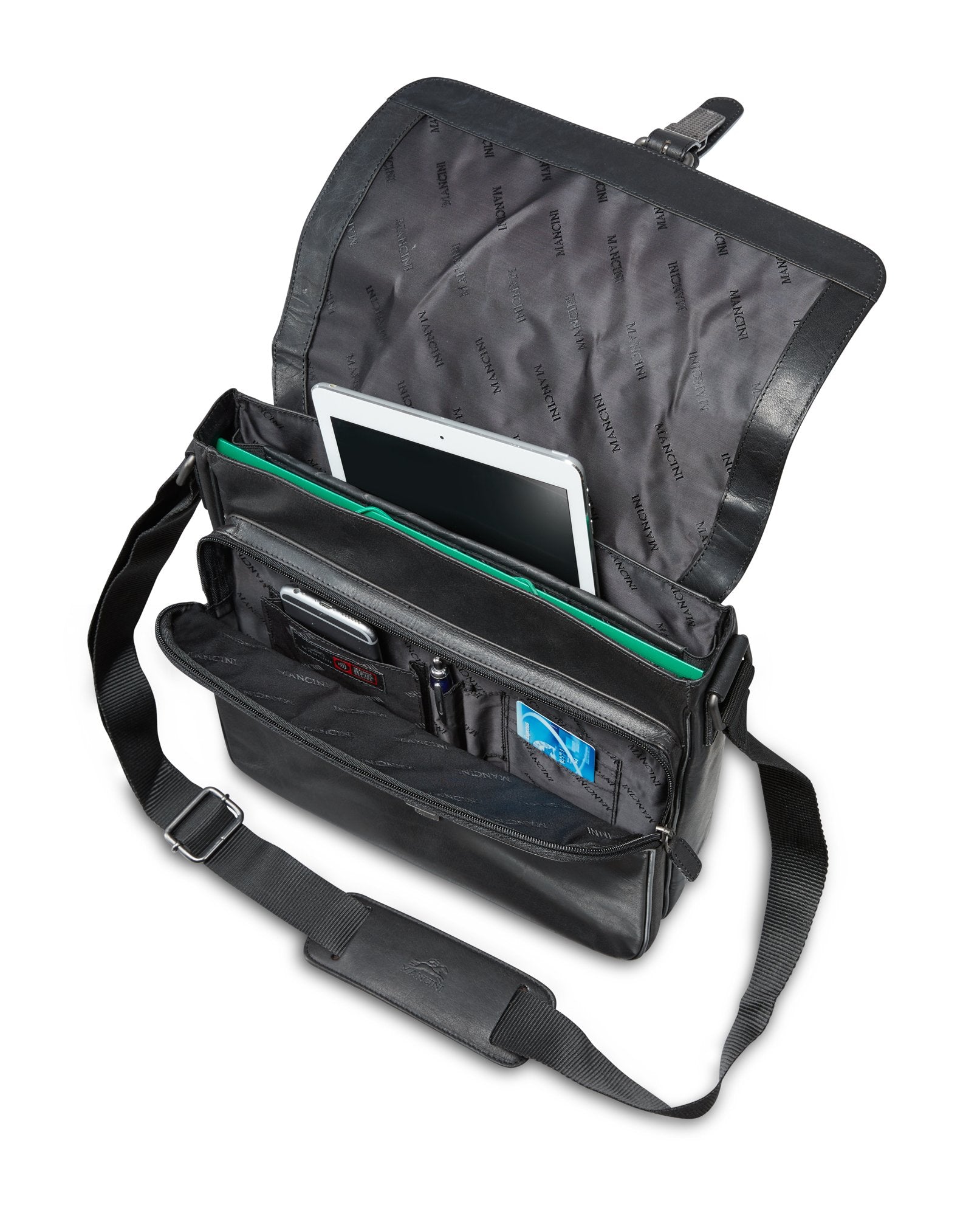 Mancini Messenger Mancini BUFFALO Messenger Bag for 12'' Laptop / Tablet (RFID Blocking)