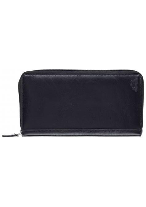 Mancini Passport Case Black Mancini CASABLANCA RFID Secure Deluxe Passport / Travel Organizer