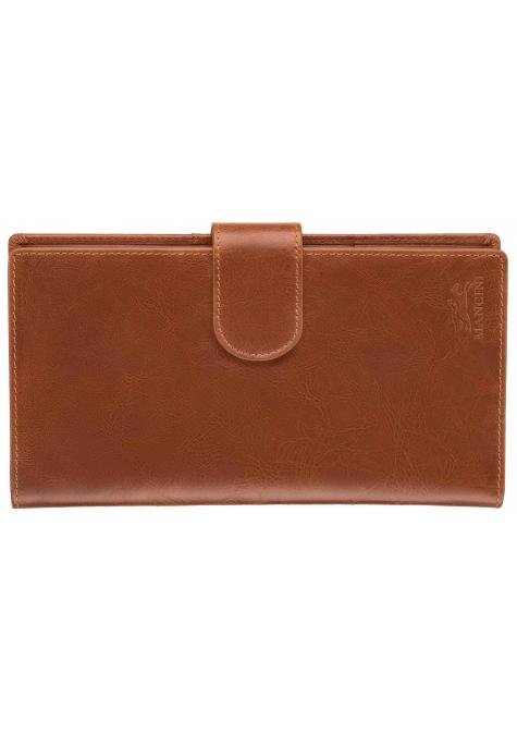 Mancini Passport Case Cognac Mancini CASABLANCA RFID Secure Classic Passport / Travel Organizer
