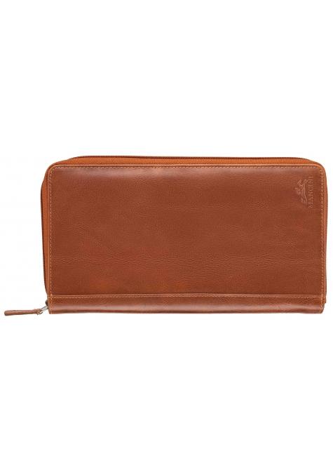 Mancini Passport Case Cognac Mancini CASABLANCA RFID Secure Deluxe Passport / Travel Organizer