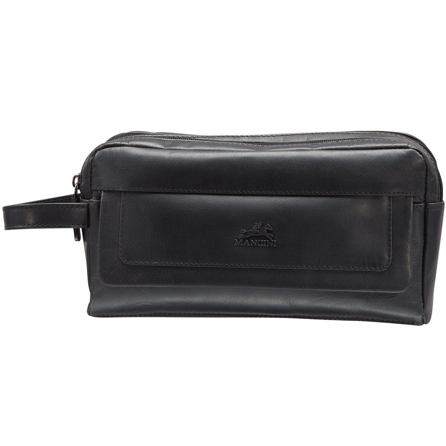 Mancini Toiletry kit Black Mancini BUFFALO Double Compartment Top Zipper Toiletry Kit