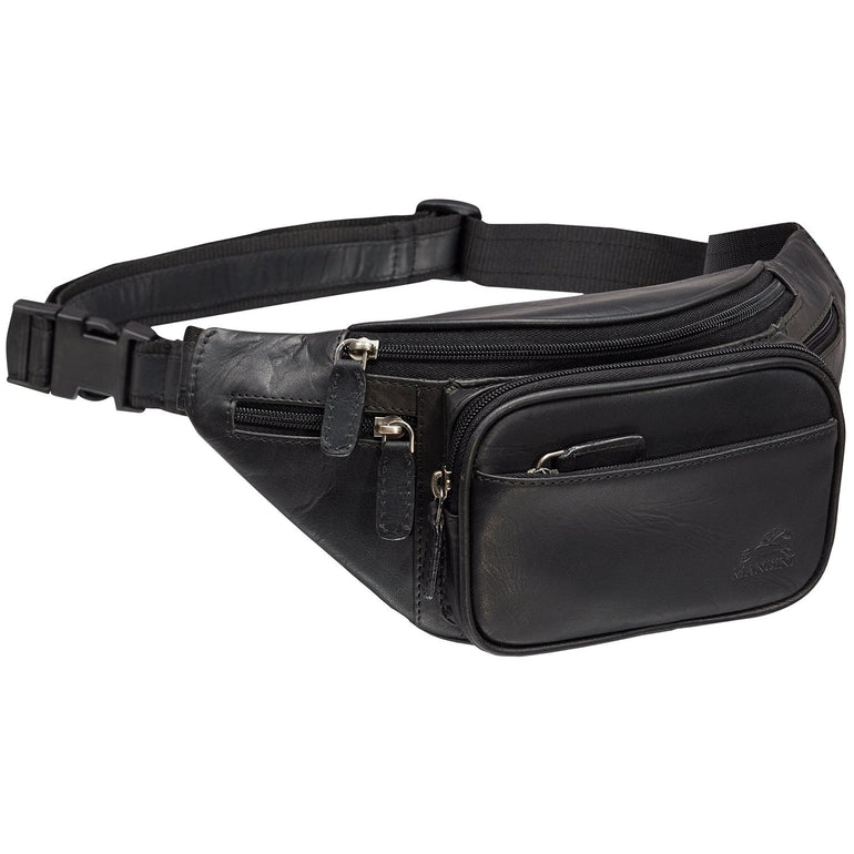 Mancini Waist pouch Black Mancini BUFFALO Classic Waist Bag