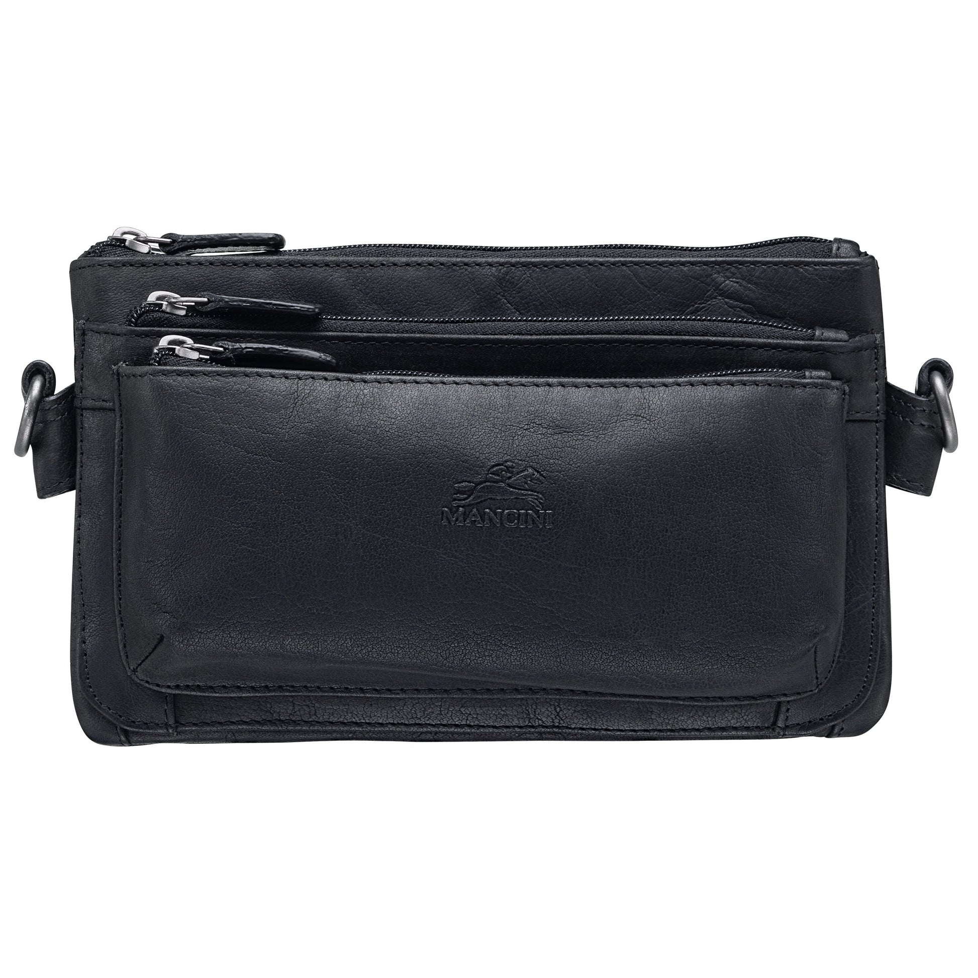 Mancini Waist pouch Black Mancini BUFFALO Multi-Function Waist Bag