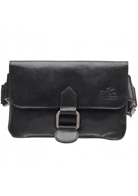 Mancini Waist pouch Black Mancini BUFFALO Slim Waist Bag