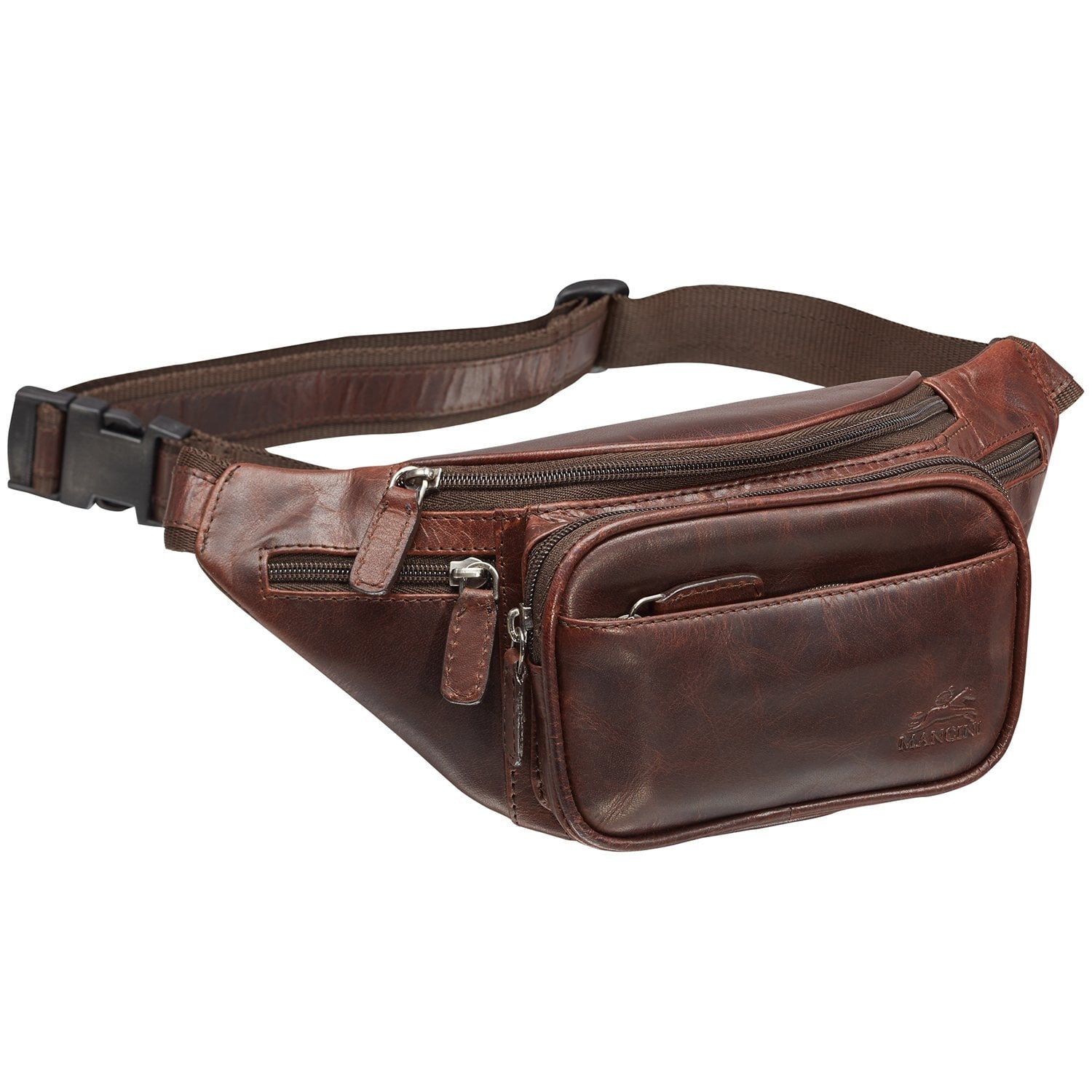Mancini Waist pouch Brown Mancini BUFFALO Classic Waist Bag