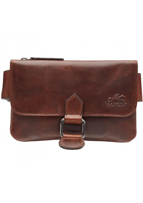 Mancini Waist pouch Brown Mancini BUFFALO Slim Waist Bag